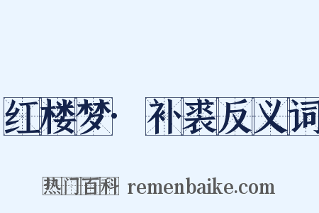 红楼梦·补裘反义词是什么意思的图片